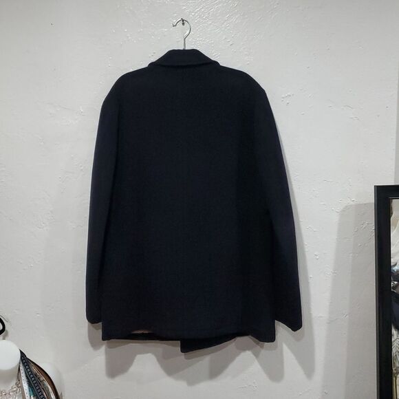 J. Crew Baywater Peacoat Wool Stadium Cloth in Black Size LT or Large Tall - Picture 10 of 16